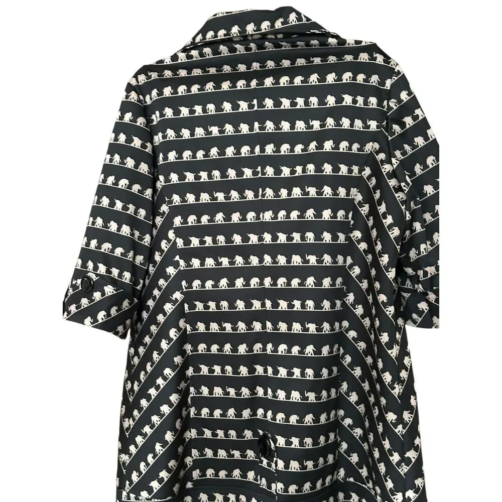 Vintage Retro Mod Nabeier Elephant Print Jacket approx fit Women's XL - Picture 11 of 12